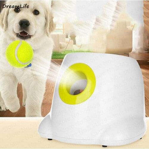 Dog Pet Toys Tennis Launcher Automatic Throwing Machine Ball Throw Device Section Emission With 3 Balls