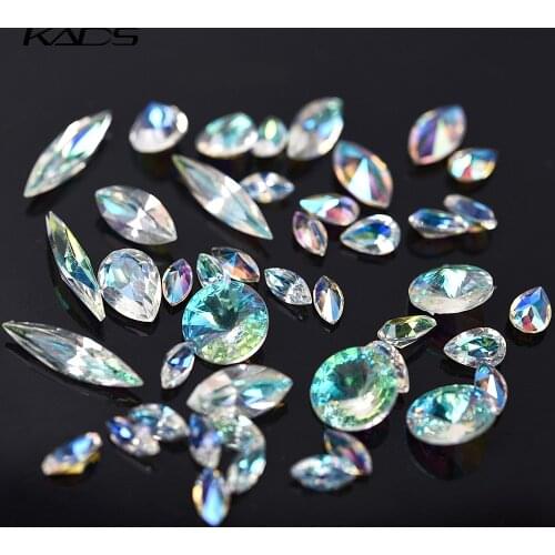 KADS AB Base Clear Color Nail Art Rhinestones for Manicure Rhinestone Decor Nail Art Decorations Beauty Accessories Stickers