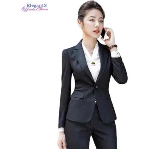 Formal Women Suit Office Lady Business Wrok Pant Suits Female 2 Piece Blazer Set Jackets Pants XXXL Large Outfits Autumn Winter