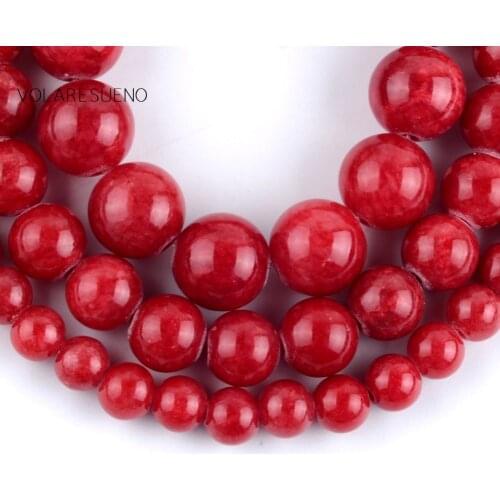 Red Jades Natural Round Loose Beads 15” Strand Pick 4-12mm Spacer Beads For Charm Necklace Bracelet Accessory Jewelry Making