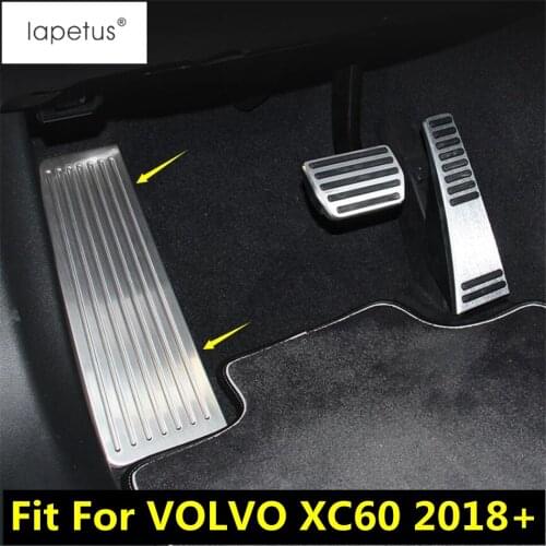 Lapetus Accessories Fit For VOLVO XC60 2018 - 2021 Stainless Steel Side Left Foot Rest Pedal Plate Bezel Molding Cover Kit Trim