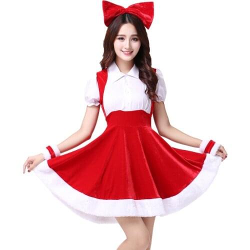 Little Red Riding Hood Cospaly Costume Women Christmas Dress Party Clothes For Girls Stage Halloween Costume Adult Santa Claus