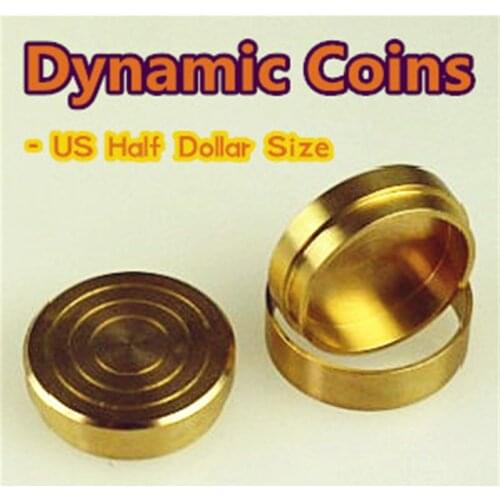 Copper Dynamic Coins (US Half Dollar Size ) Magic Tricks Fly Coin Maney Magic Props Close Up Street Coin Money Magic