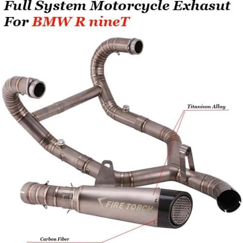 Full System Motorcycle sc Exhasut For BMW R nineT Modified Titanium Alloy Front Middle Link Pipe Carbon Fiber Muffler