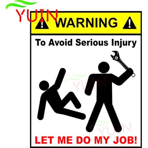 Cartoon Creative Toolbox WARNING Car Sticker Fashion Motorcycle Auto Accessories PVC Bumper Decoration Waterproof Decal 20*16cm