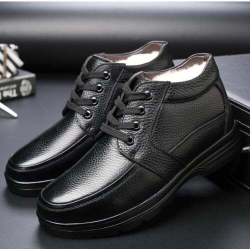 Hot Boots Men Cow Suede Mens Winter Ankle Genuine leather Boot Men Warmest Snow Boots Boot Men Casual Thick fur Shoe erkek bot