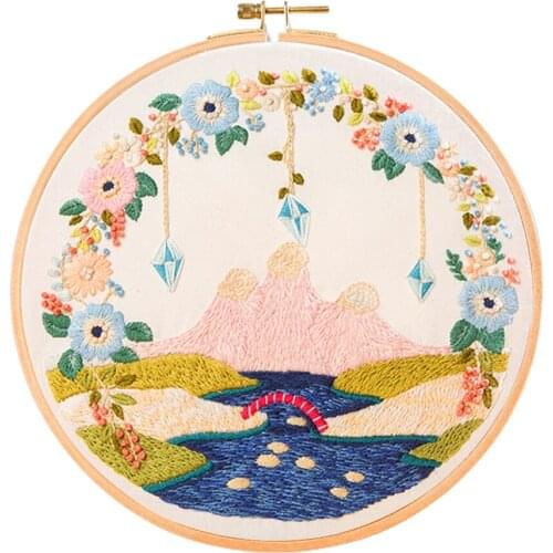 Material Package Needlework Multicolor Stereoscopic Landscape Christmas Series Painting Craft Decor Embroidery