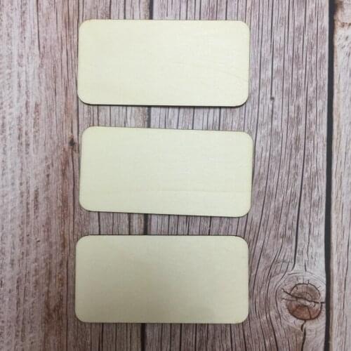 Set of 50 pcs natural unfinished cut out rectangle wood blanks 10x5cm rectangle wood shapes