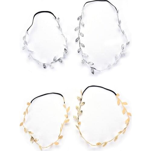 2Pcs Silver Gold Leaves Hairbands Korean Summer Hair Accessories Bridal Trendy Jewelry For Mother Gifts Hot Sale