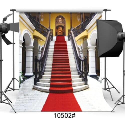 Luxury Red Carpet Backdrops Fond Studio Photography Background Portrait Photophone Palace Stairs Background for Photo Vinyl 3D