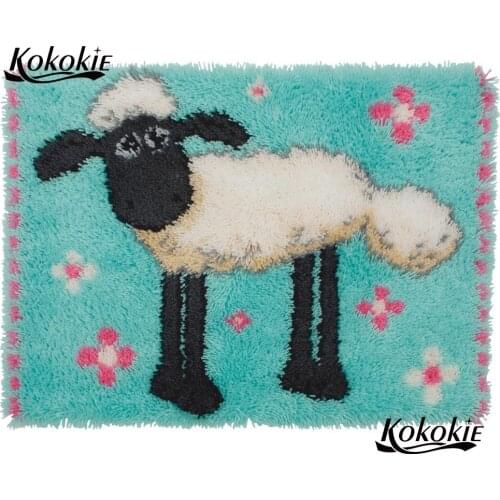 Diy tapijt latch hook rug canvas printing sheep vloerklee handwerken knooppakket crochet needle for carpet embroidery Handmade