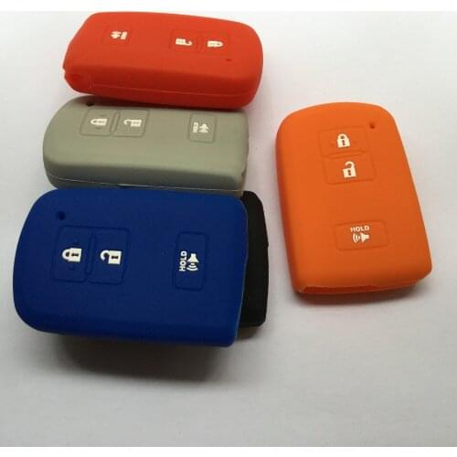 3 Button Silicone Smart FOB Key Chain Case Holder For Toyota Land Cruiser Tacoma Prius Rav4
