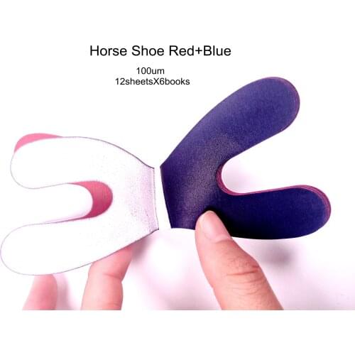 Dental Articulating Paper Horse Shape Hydrophilic Thickening Red+Blue