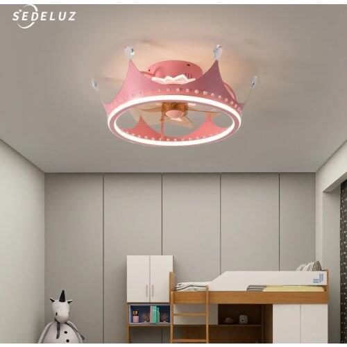LED Ceiling Fan With Lamp Remote Control Bedroom Decoration Ventilator Lamp Childrens Bedroom Ceiling Fan Lamp
