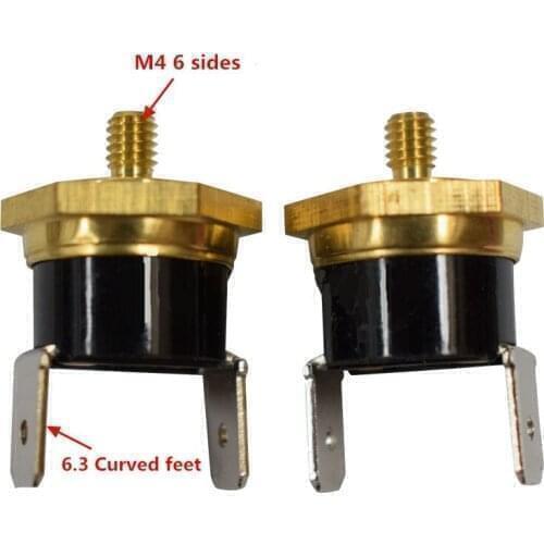 1 PC Thermostat Ksd301 Six-Sided Copper Head M4 65 Degrees Normally Closed 10a250v Curved Foot Thermal Switch