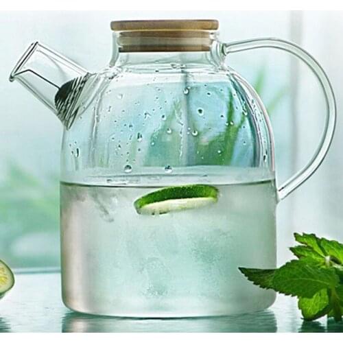 Heat Resistant Teapot Cold water Jug Cup High Borosilicate Glass Bottle Big Capacity 34oz / 61oz Kitchen,Dining & Bar LBShipping