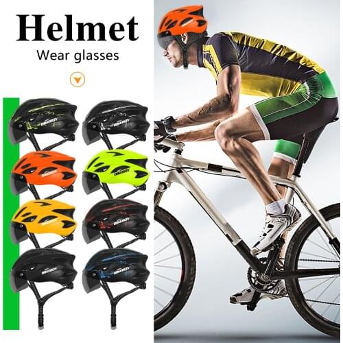 Cycling Helmet For Man Cycling Helmet With Goggles One-piece Bicycle Helmets Mountain Bike Accessories велосипедный шлем E2