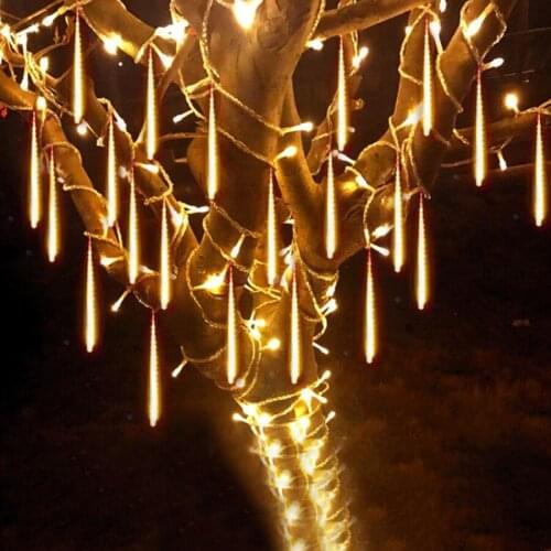 BEIAIDI High Brightness 30cm 50cm 8 Tube Waterproof Meteor Shower Rain LED String Light Outdoor Party Garden Xmas String Garlard