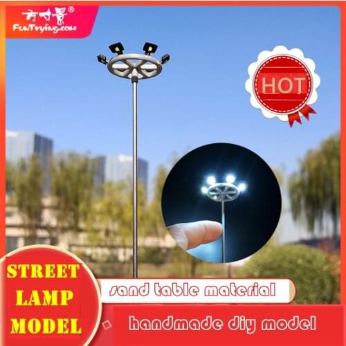 3 PCS HO Scale Model lighting tower,Model Street Lights Layout Lamppost Train/Garden/Playground/Stadium Overhead Lights