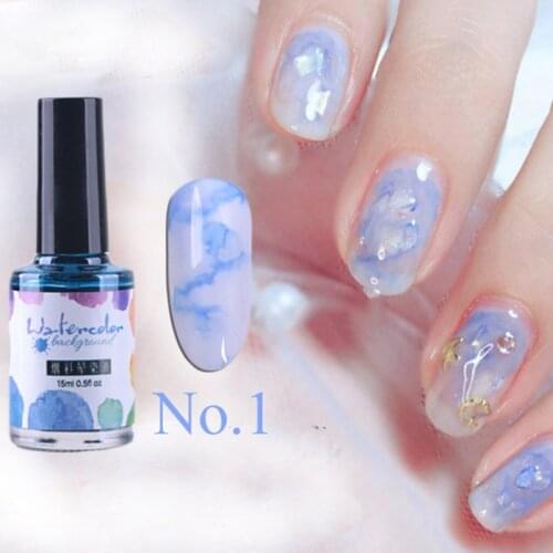 1 Pcs DIY Watercolor Ink Nail Polish Blooming Gel Smoke Smudge Varnish Manicure Marble Effect Nail Art Nail Gel -VL16