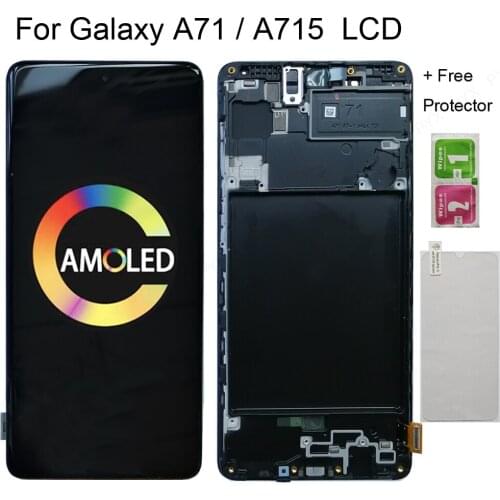 100% Original AMOLED Replacement Part for Samsung Galaxy A71 LCD Touch Digitizer Assembly A71 Display A715 A715F A715FD