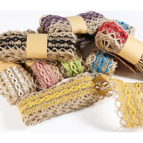 2M/Roll Natural Gift Wrapping Hemp Ribbon Colorful Party Crafts Wedding Ribbon Jute Burlap DIY Festival Supplies Festival Decor