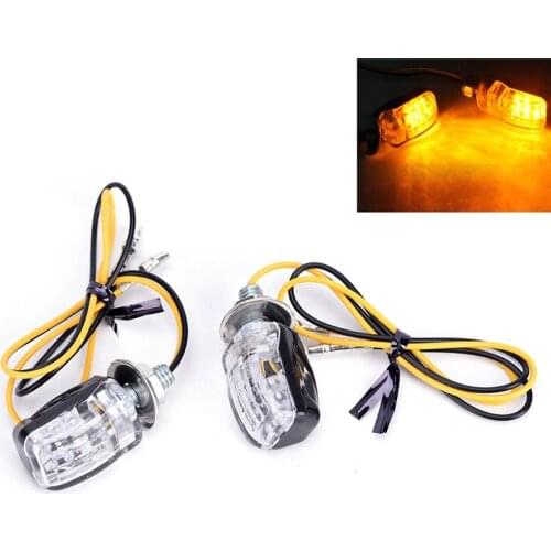 2Pcs/lot 12V 6LED motorcycle Mini Amber Turn Signal Lights Blinker Indicator Black