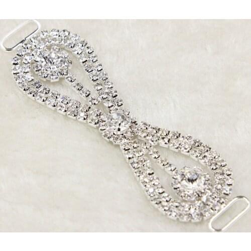 30 Pcs Wholesale Transparent Crystal Buckles Rhinestone Bikini Connector For Wedding Clothing Decorations 9.6cmx2.7cm