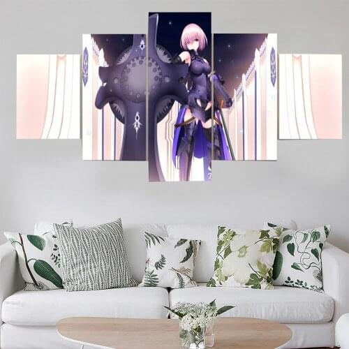 5 Piece Wall Art Canvas Painting Anime Fate Grand Order Poster Modern Living Room Decoration Pictures Modular Framework