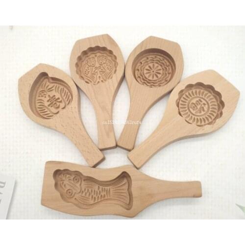 50pcs Wooden Moon Cake Moulds DIY Wood Pastry Mold Birthday New Year Dessert Baking Tools Pumpkin Pie Mold