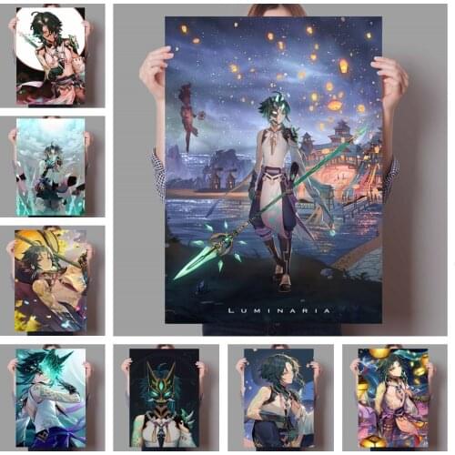 WTQ Anime Figure Genshin Impact Decoration Art Wall Decor Canvas Painting Anime Posters Retro Poster Wall Art Picture Home Decor