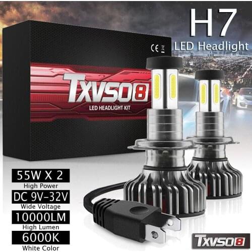 Car H7 LED Headlight Light Bulbs 12V 24V High Or Low Beam 10000LM 6000K Fog Light Lamp Drop Shipping