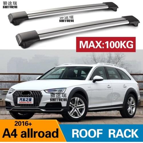 2Pcs Roof bars For Audi - A4 Allroad (8WH, B9) [2016-today] Aluminum Alloy Side Bars Cross Rails Roof Rack Luggage CUV SUV LED