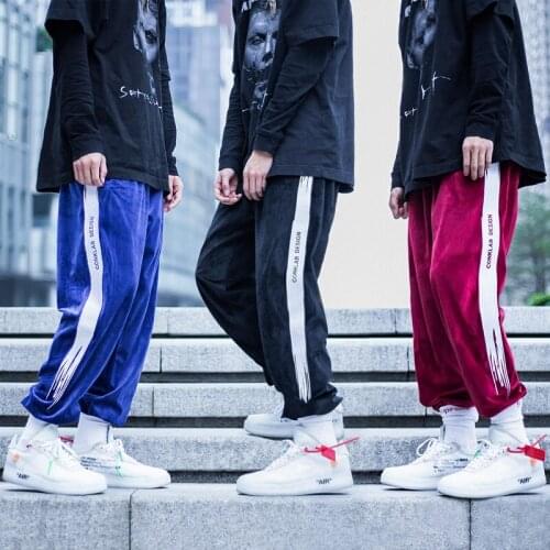 Couple Second Generation Embroidery Velvet Brush Trousers Sports Pants Mens Trousers Tide Brand Trousers Tide Pants