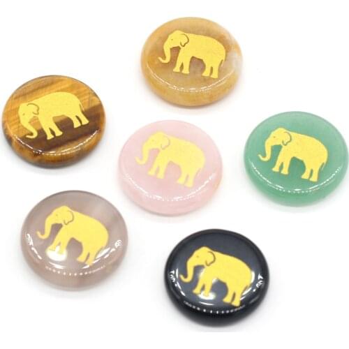 Natural Stone Beads Ornaments Round Crystal Agates Stone Pendant Charms Accessories No Hole for Jewelry Making Necklace Bracelet