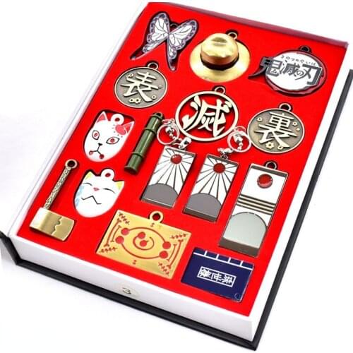 Demon Slayer Kimetsu No Yaiba Necklace Pendant Keychain Kamado Tanjirou Nezuko Rope Chain Choker Necklaces Charm Gifts Jewelry