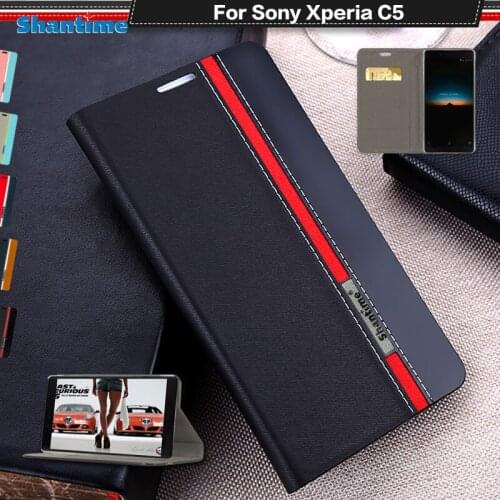 Book Case For Sony Xperia C5 Wallet Flip Cover For Sony Xperia C5 Ultra/Dual Silicon Soft Back Cover