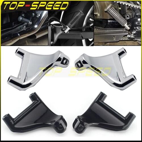 Black/Chrome Motorcycle Rear W/ Bolt Footrest Passenger Foot Pegs Mount For Harley-Davidson 883 1200 XL Sportster 2004-2013