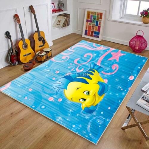 3D Disney Nemo fish Mermaid Ariel Princess Belle Arlo Play Mat Children Non-slip Carpet Baby Crawling Carpet Kids Girls Room Rug