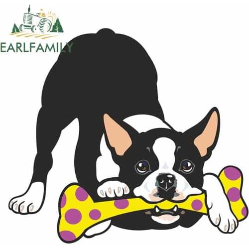 EARLFAMILY 13cm x 11.6cm Cartoon French Bulldog Vinyl Decal Sticker iPad Laptop Bull Dog Cute Fun Animal Car Sticker Graphic