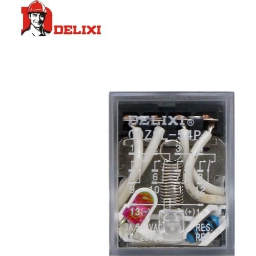 High power small intermediate relay electromagnetic relay HH54PL MY4NJ With light DC12V DC24V AC110V AC220V 14feet Rail mounting