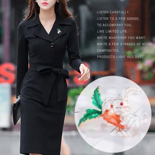 Unisex Rabbit Carrot Enamel Alloy Brooch Pin Badge Suit Corsage Lapel Decor gothic accessories брошь зажим