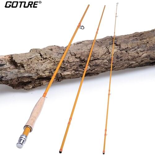Goture Fly Fishing Rod Carbon Fiber 5wt 6wt 2.7M/9ft Tenkara Rod 3 Sections Saltwater Freshwater Fly Rods for Bass Trout Fishing