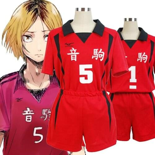 Haikyuu Nekoma High Uniform Tetsurou Kuroo Kozume Kenma Jersey Cosplay Costume Set Volleyball Team Sportswear Blonde Black Wig