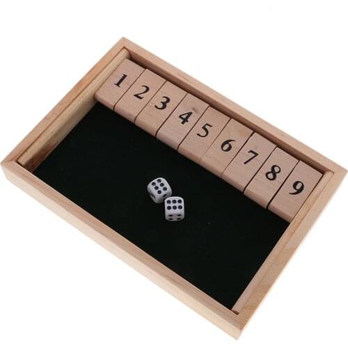 Shut The Box Game Wooden Board Number Drinking Dice Toy Family Game Toy Gift