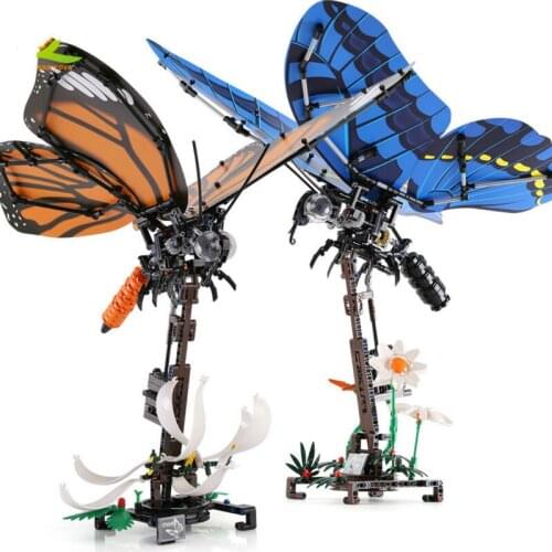 Insect Simulate Swllowtail Butterfly Movable Building Blocks Technic Tiger Butterflies Collection Bricks Toys Childrens Toys
