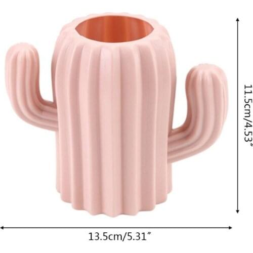 Cactus Desktop Organizer Pencil Pen Holder Container Brush Pot Stationery Office P9YA
