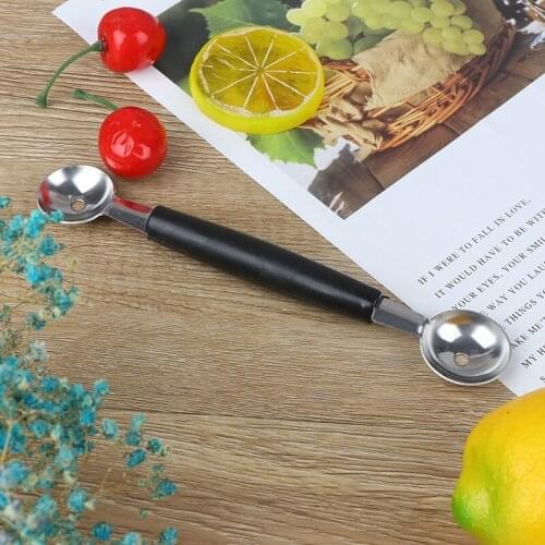 Kitchen Mini Stainless Steel Double-headed Watermelon Cantaloupe Spoon Dig Ball Ice Cream Scoop Fruit Salad Tools