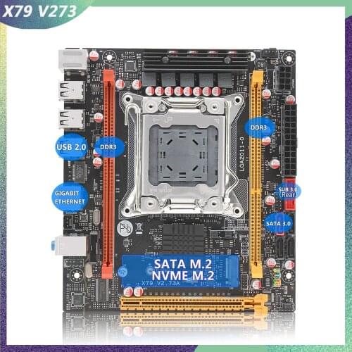 MACHINIST X79 Motherboard LGA 2011 Support DDR3 Ram Memory Xeon E5 V1 V2 Processor M.2 SATA NVME X79 V2.73A Mini Server Plate