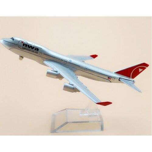 16cm Alloy Metal Air American NWA Airlines Airplane Model Boeing 747 B747 400 Airways Plane Model w Stand Aircraft Gift
